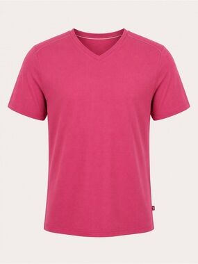 Tommy Bahama Textured Crew Neck Tee Pink Large Casual Resort Summer Shirt